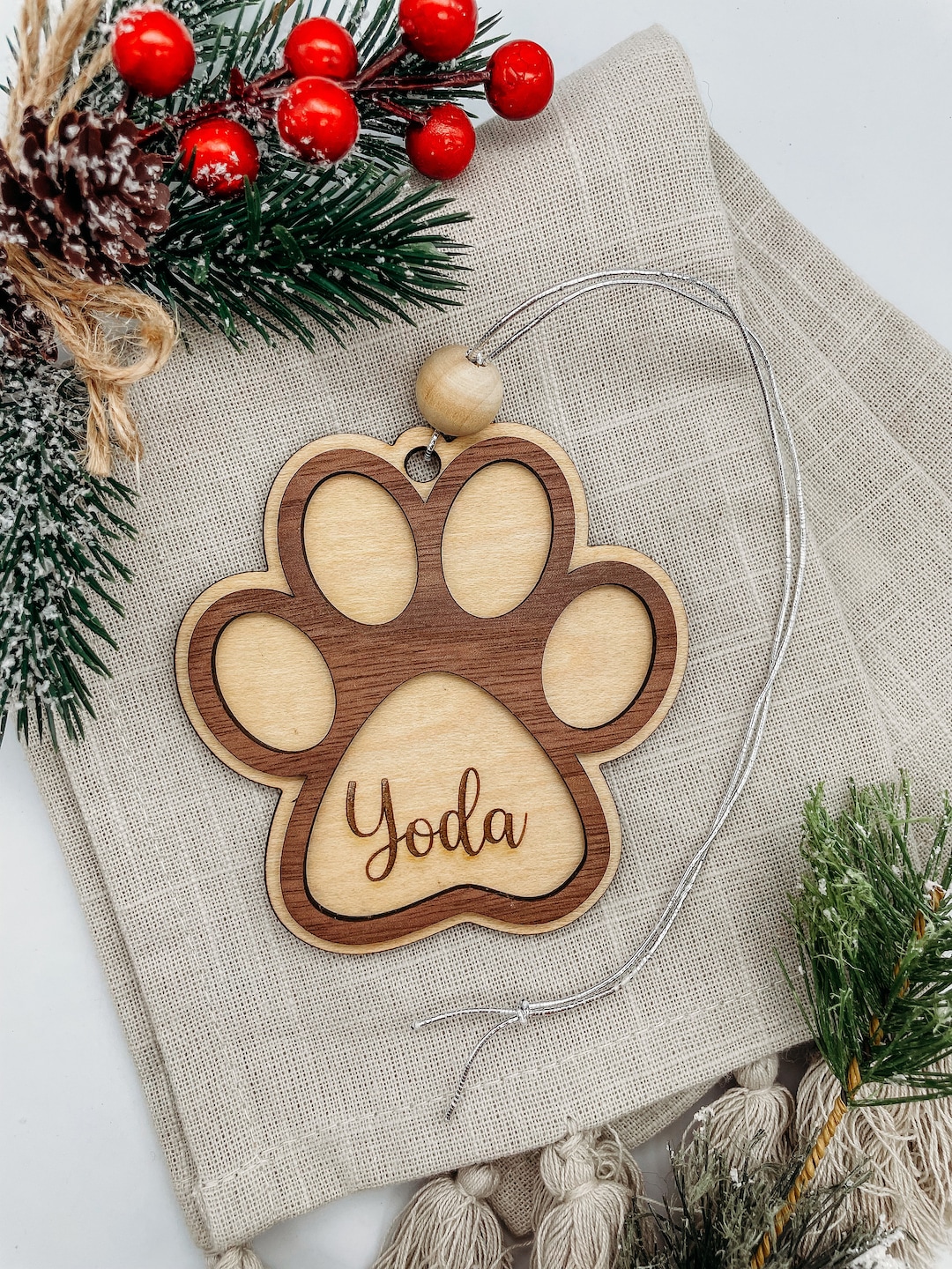 Paw Print Pet Ornament - Personalized - Etsy