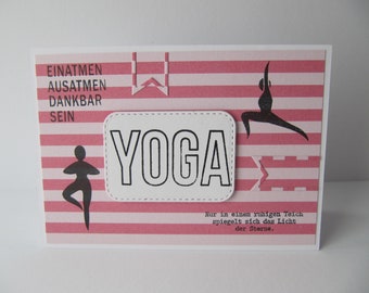 YOGA Eine Karte für einen Yogakurs einen Geburtstag oder Gutschein