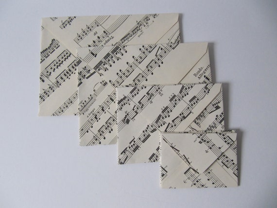 16 Briefumschläge Aus Notenpapier 2