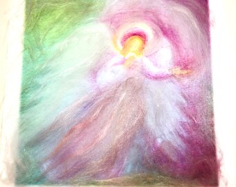 dreamlike angel fairy-tale wool merino wool / silk image in anthroposophy and Waldorf style