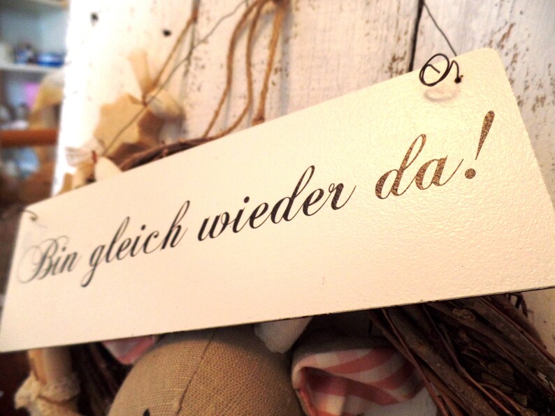 Schild Bin gleich wieder da zum Aufhängen für Etsy