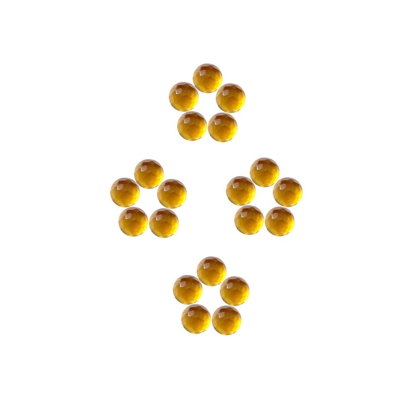 Natural cognac quartz Cabochon Round Faceted cab 5x5 mm Natural quartz Loose Gemstones multi-quantity 2 pcs 5 pcs 10 pcs 15 pcs 20 pcs