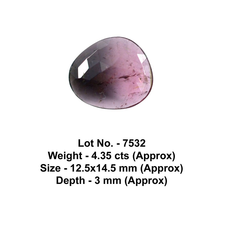 4.35 cts. 12.5x14.5 mm Bi color Tourmaline Cabochon Gemstone for Jewelry 7532 Tourmaline Gemstone Faceted