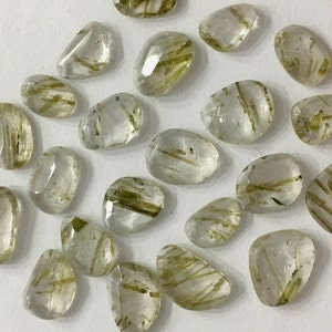 7 mm to 12 mm Approx Size Gemstone For Making Designer Jewelry Piece 5 Pcs per Lot Natural Wooden Rutile Faceted Polki Fancy Shape