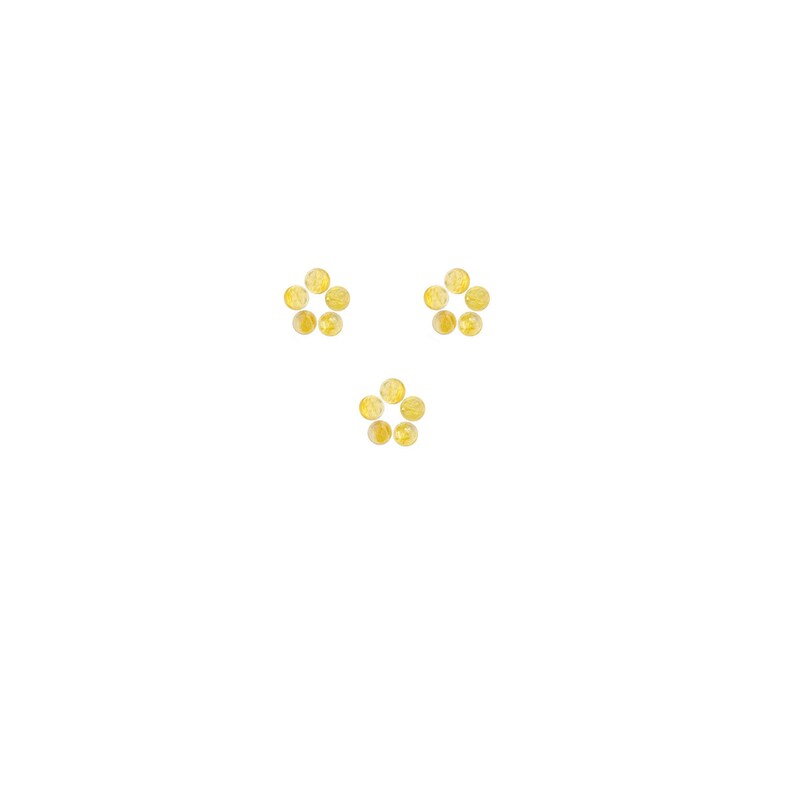 Golden Rutile quartz Cabochon Round Faceted cabs 3x3 mm Natural Rutile Quartz Gemstones multi-quantity 2 pcs 5 pcs 10 pcs 15 pcs 20 pcs