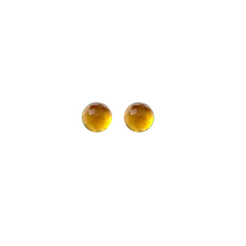 Natural cognac quartz Cabochon Round Faceted cab 5x5 mm Natural quartz Loose Gemstones multi-quantity 2 pcs 5 pcs 10 pcs 15 pcs 20 pcs