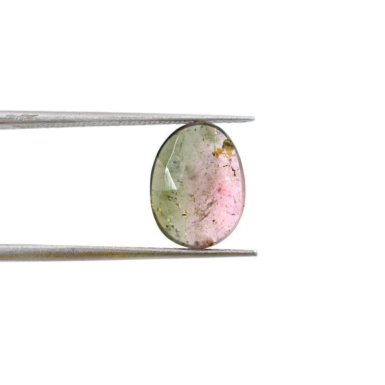Natural Tourmaline Cabs 2.95 cts 8.5x11.5 mm 3.5 mm bi-color Natural Tourmaline Non-Treated Gems for making Beautiful Designer Jewelry 7608