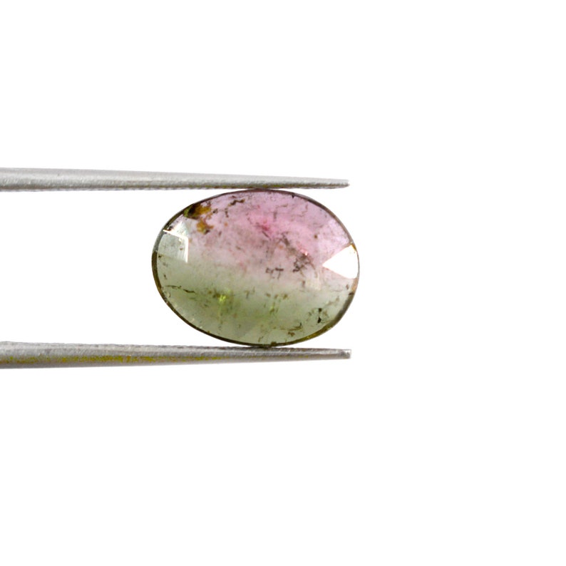 Natural Tourmaline Cabs 2.95 cts 8.5x11.5 mm 3.5 mm bi-color Natural Tourmaline Non-Treated Gems for making Beautiful Designer Jewelry 7608