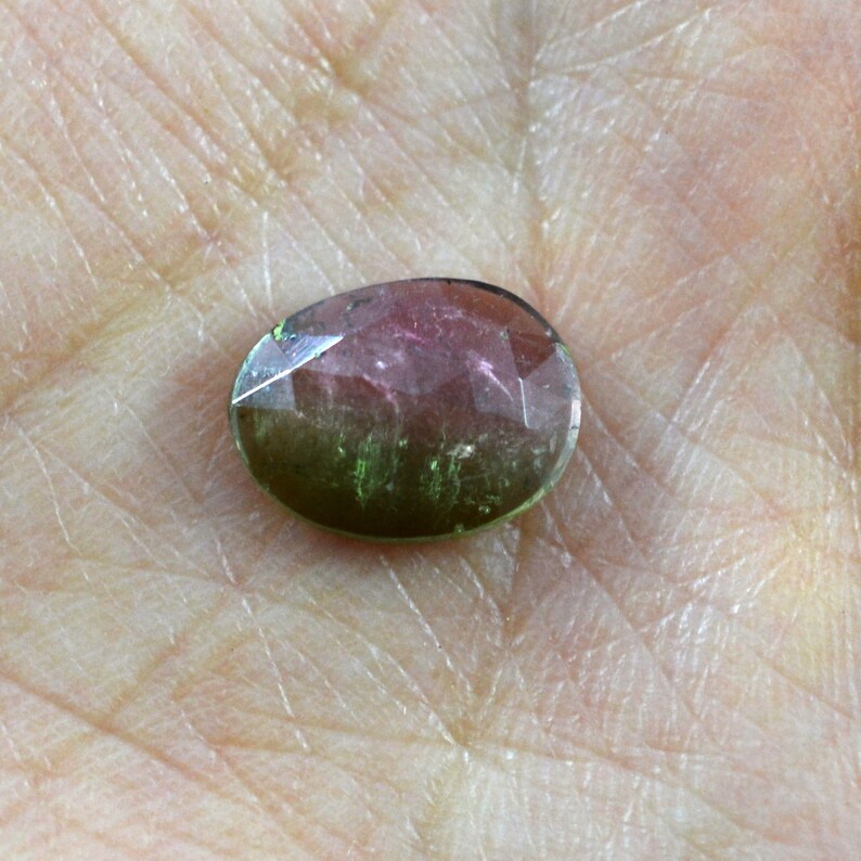 Natural Tourmaline Cabs 2.95 cts 8.5x11.5 mm 3.5 mm bi-color Natural Tourmaline Non-Treated Gems for making Beautiful Designer Jewelry 7608