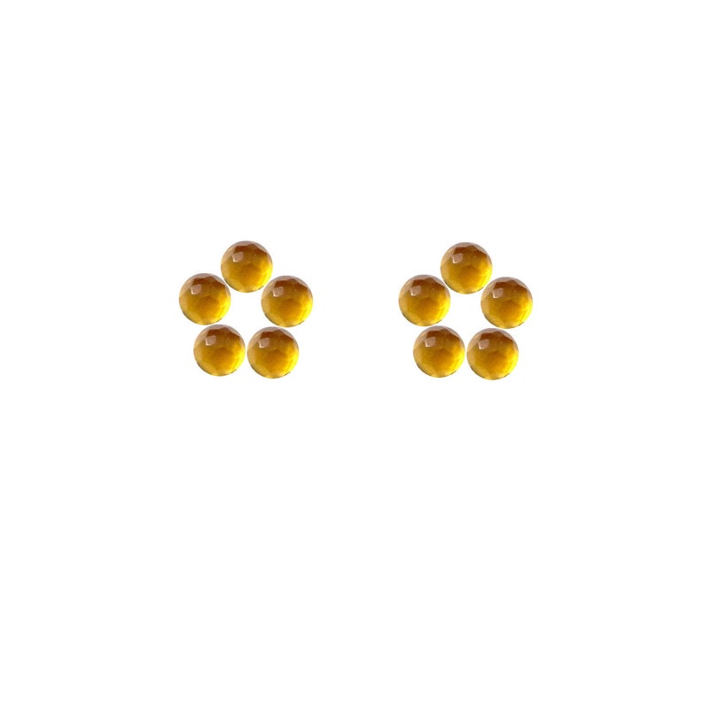 Natural cognac quartz Cabochon Round Faceted cab 5x5 mm Natural quartz Loose Gemstones multi-quantity 2 pcs 5 pcs 10 pcs 15 pcs 20 pcs