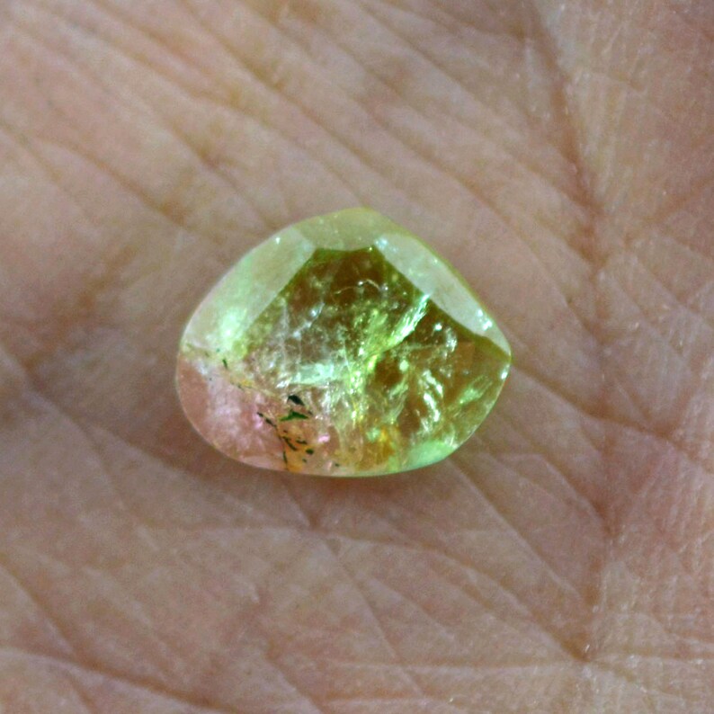 Tourmaline Polki Faceted 1.05 cts 8x10 mm 2 mm bi color Natural Tourmaline Loose Gemstone For making Beautiful Designer Jewelry 7479
