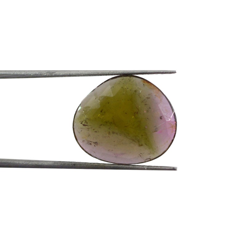 7566 6.85 cts. 14.5x17 mm 4 mm bi color Natural Tourmaline Gemstone For making Beautiful Designer Jewelry Tourmaline Cabochon Faceted