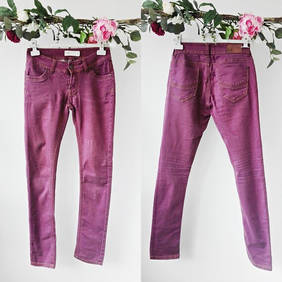 purple skinny pants
