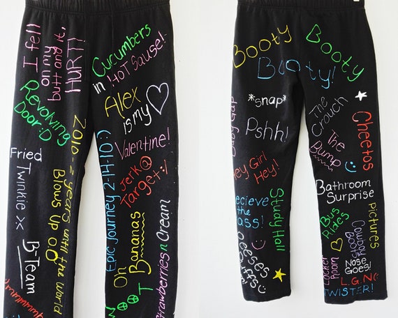 Graffiti Pants, Graffiti Print Drawstring Pants, C