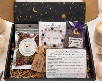 Starter Witchcraft Kit, Witchy Gift Box with Simmer Pot, Crystals & Ritual Tools