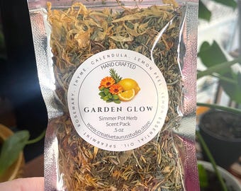 Garden Glow Simmer Pot Blend | Spearmint Rosemary Thyme Calendula | Lemon | Grapefruit Clary Sage