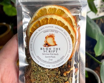 Burn the Script Simmer Pot Herb Blend • Systemic Disruption & Collective Uprising • Orange Spice