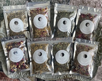 Moon Phase Simmer Pot Bundle • Complete 8 Pack Lunar Phase Ritual Herbal Collection