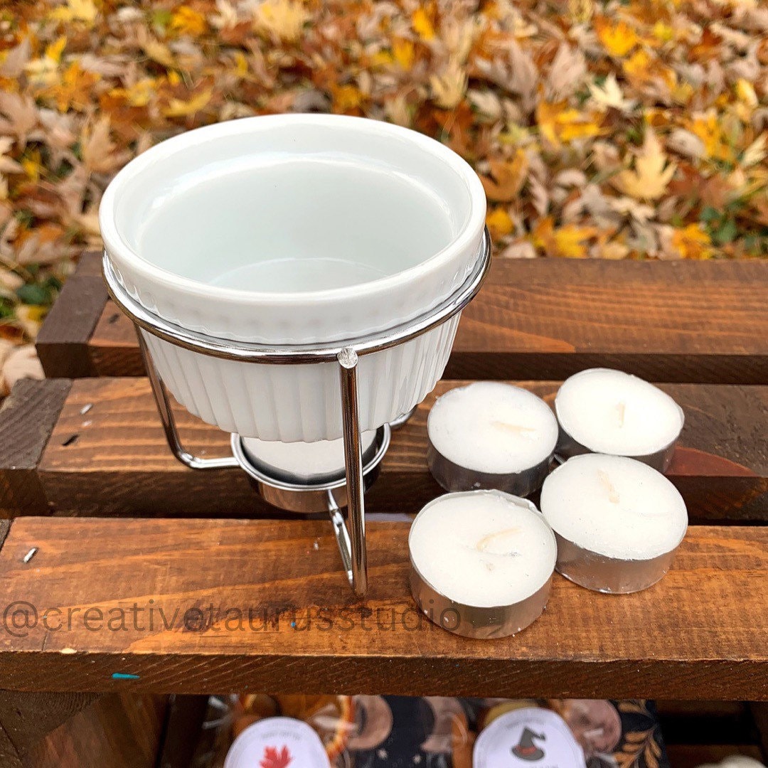 Mini Ceramic Simmer Pot With Metal Stand and Tea Lights Etsy