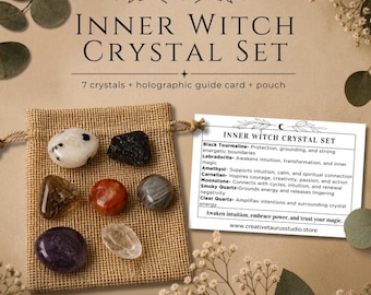 Inner Witch Crystal Tumble Set for Intuition, Protection and Everyday Magic