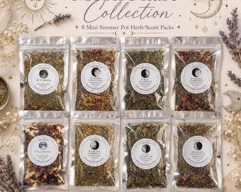Moon Phase Simmer Pot Bundle • Complete 8 Pack Lunar Phase Ritual Herbal Collection