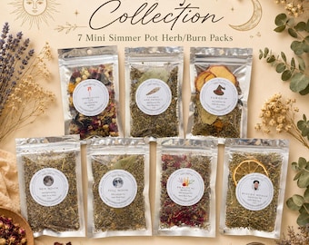 Witchy Simmer Pot Collection; Complete 7-Pack Ritual Herb Bundle