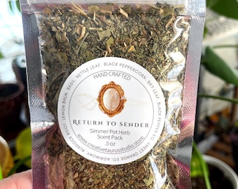 Return to Sender Simmer Pot Herb Blend; Energetic Clearing, Protection & Boundary Setting for Empaths