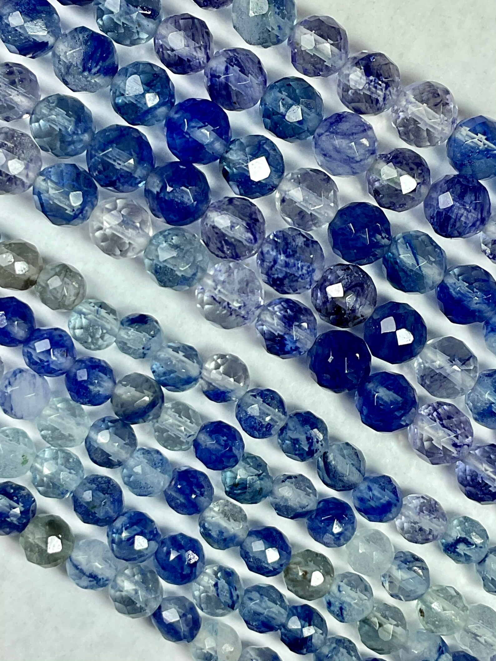 Blueberry Quartz. Faceted Round 6mm or 8mm. 1mm holes. Sold Etsy