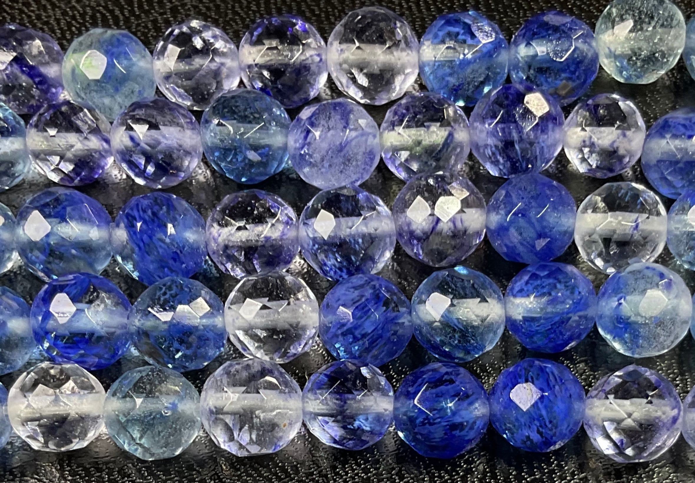 Blueberry Quartz. Faceted Round 6mm or 8mm. 1mm holes. Sold Etsy