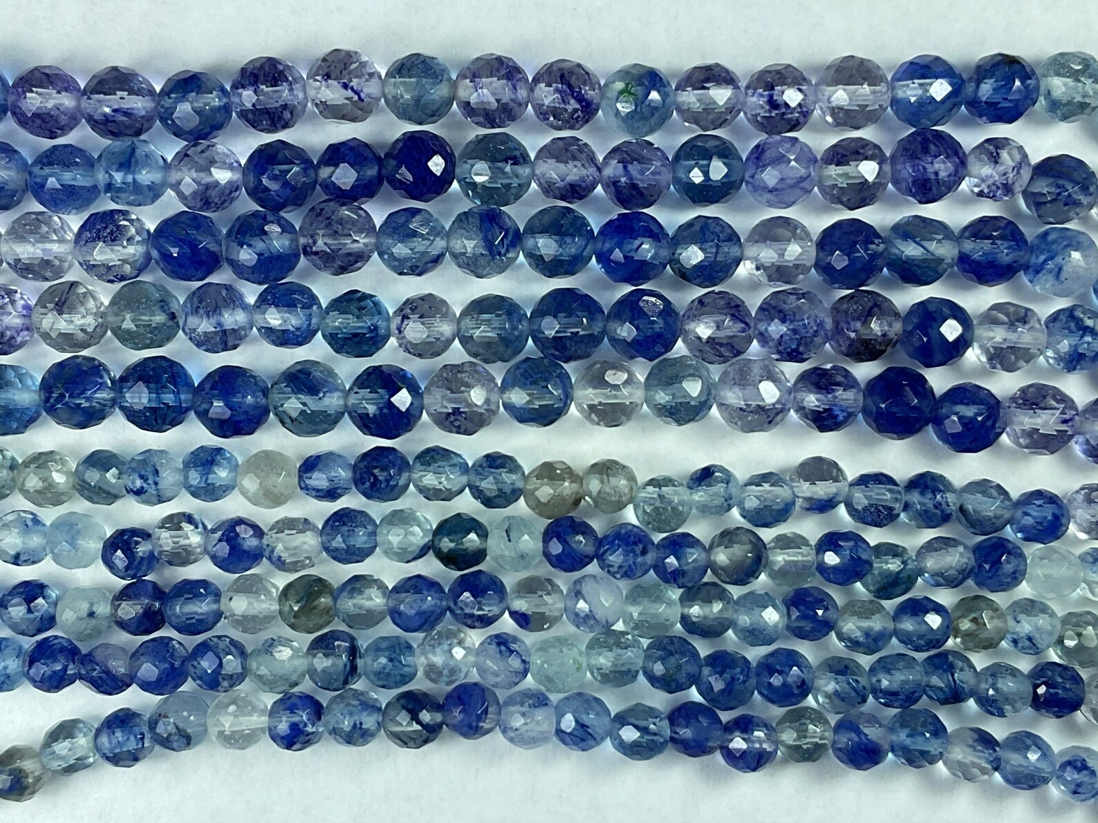 Blueberry Quartz. Faceted Round 6mm or 8mm. 1mm holes. Sold Etsy