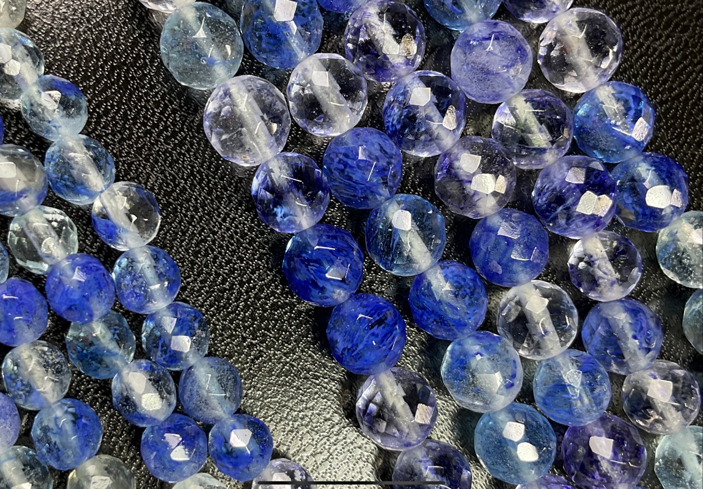 Blueberry Quartz. Faceted Round 6mm or 8mm. 1mm holes. Sold Etsy