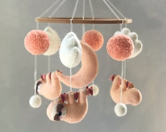 Baby mobile Sloth nursery decor Crib mobile Nursery girl decor Baby shower gift