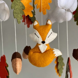 Baby mobile fox Woodland mobile Nursery forest mobile for crib