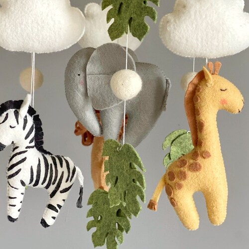 Safari Baby Mobile Baby Mobile Safari Giraffe Elephant Zebra Etsy