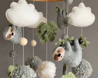 sloth crib mobile