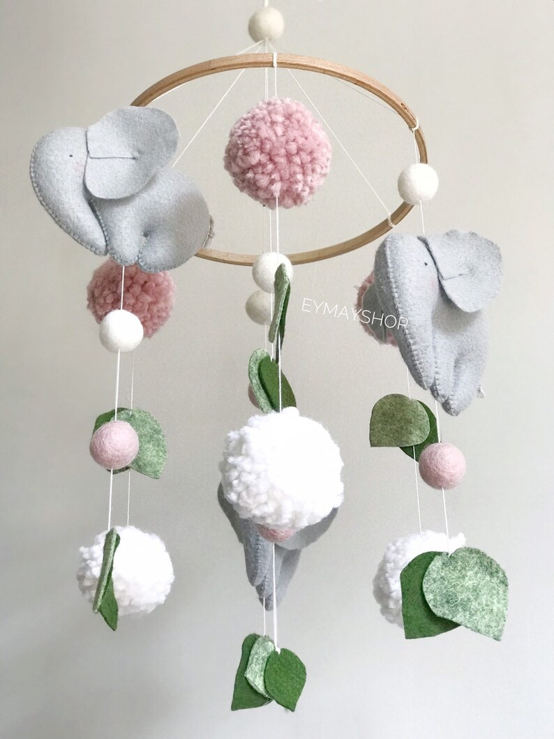 Baby mobile elephant nursery crib mobile baby mobile girl Etsy