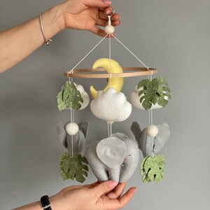 Elephant mobile, baby mobile safari, nursery mobile boy, mobile bebe