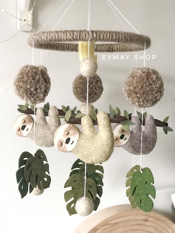 sloth crib mobile