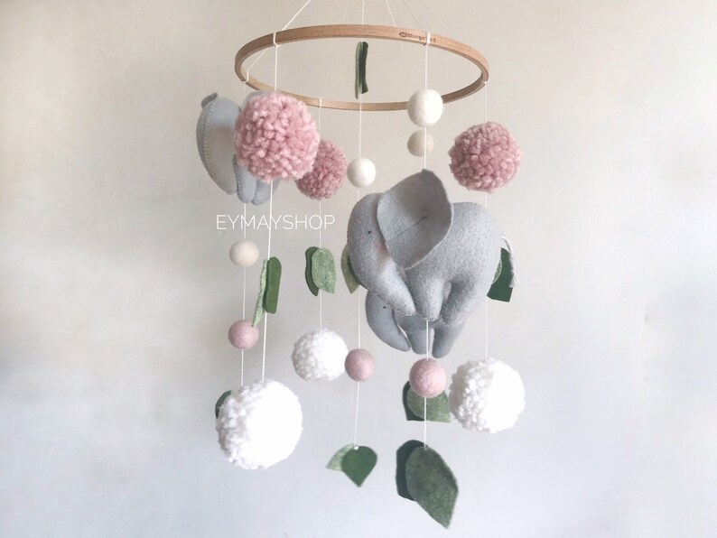 Baby mobile elephant nursery crib mobile baby mobile girl Etsy