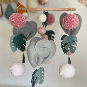 Elephant mobile, baby mobile safari, nursery mobile boy, mobile bebe