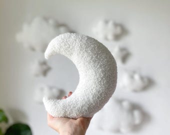 Clouds and stars nursery wall decor,BOUCLE nursery wall decor , eco friendly baby present, baby shower gift, boucle kids room decor, new mom
