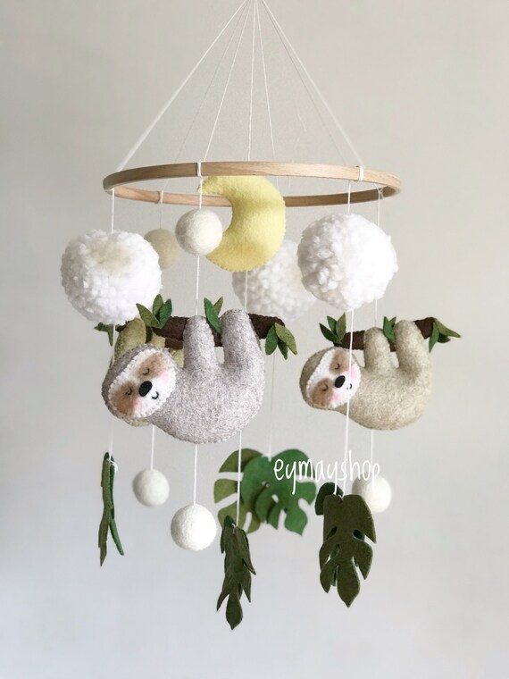 sloth crib mobile