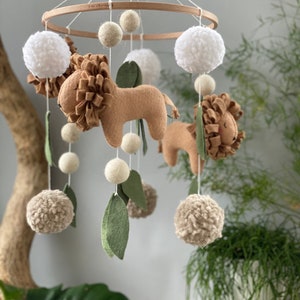 Baby mobile lion, nursery mobile animals, safari mobile for crib, savanna mobile nursery