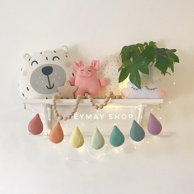 Rainbow garland droplet nursery garland rainbow nursery Etsy