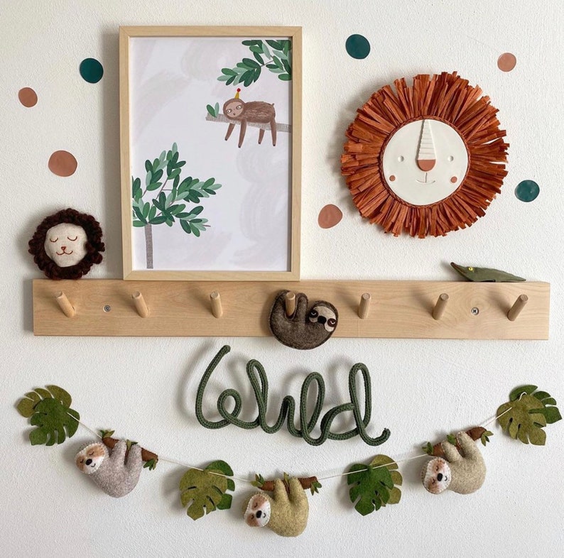 Sloth nursery garland felt animal garland safari nursery Etsy