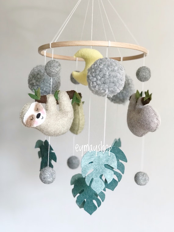 sloth crib mobile
