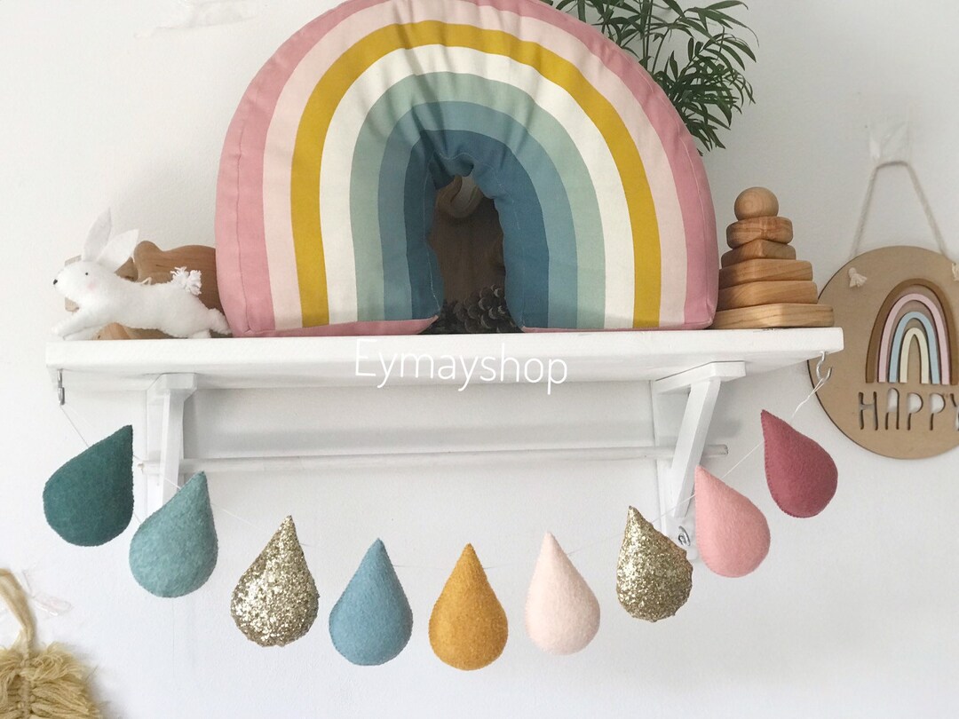 Boho Nursery Garland, Droplet Garland, Teardrops Wall Hanging Decor, Nursery Wall Art - Etsy UK