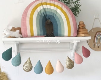 Boho nursery garland, droplet garland, teardrops wall hanging decor, nursery wall art