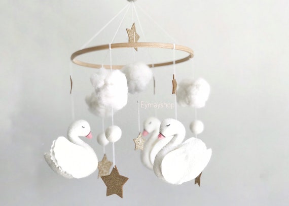 swan cot mobile