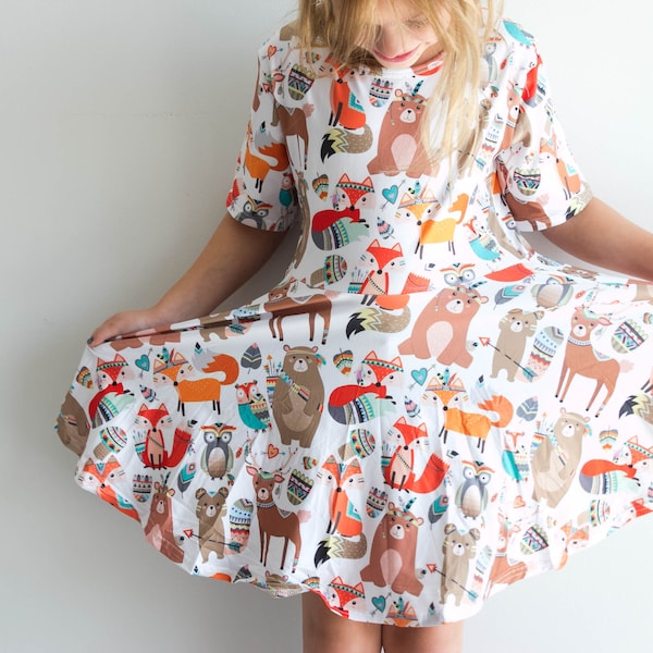 ON SALE!! Woodland Animal Twirl Dress